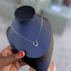 Silver U steel necklace