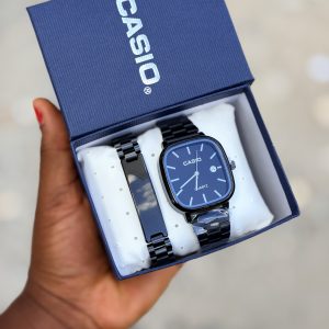Black Casio watch with exact box