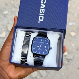 Black Casio watch with exact box