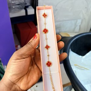 Lv red steel bracelet