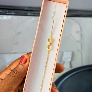 Stoned infinity steel bracelet