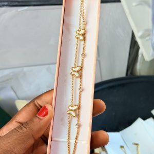 Butterfly white steel bracelet