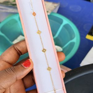 Stoned steel bracelet