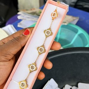 White Lv steel bracelet