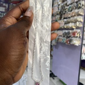 Tennis pink face necklace