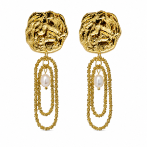 Gold flower earrings