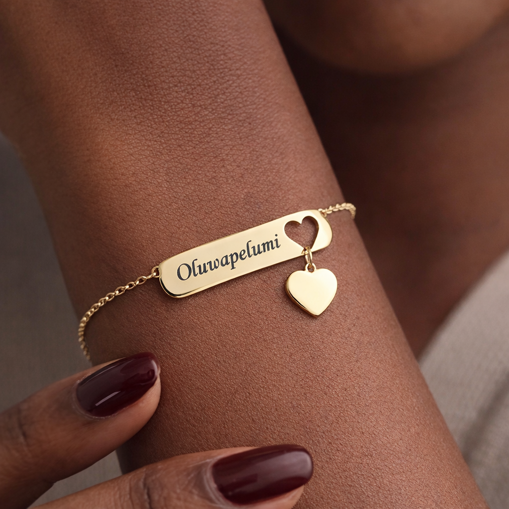 Love dropping engraved bracelet