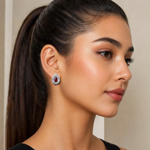 Xuping red Cz earrings