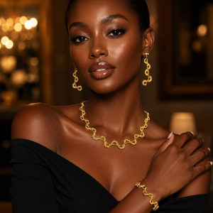Md beaded gold set