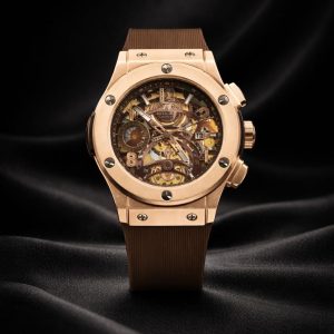 Brown Hublot rubber strap watch