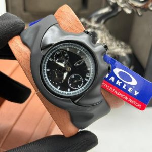 Black Oakley rubber strap watch