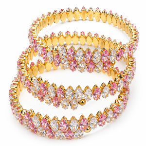Gold pink zircon bracelet