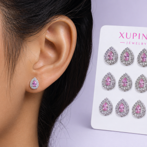 Xuping pink Cz earrings