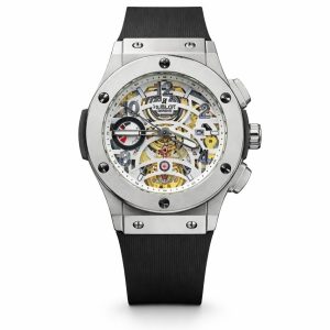 Black Hublot rubber strap watch