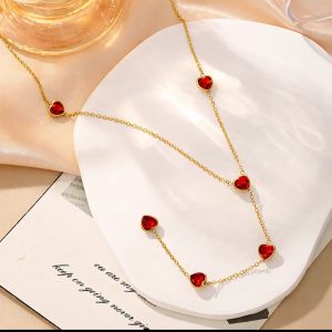 Red love dropping necklace