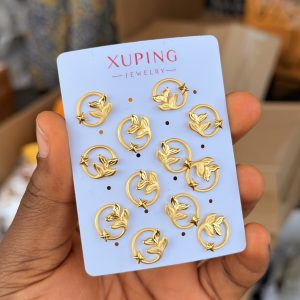 Xuping circle leaf earrings