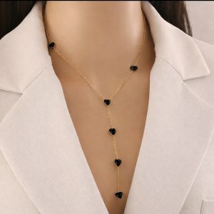 Black love dropping necklace