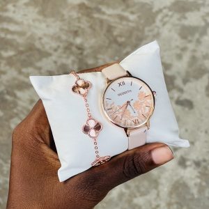 Rebirth light flower pink watch combo