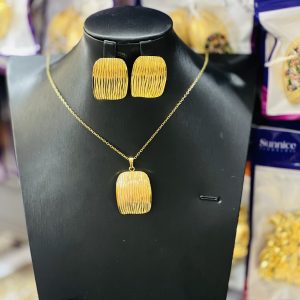 Gold square necklace combo