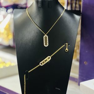 Gold stone necklace combo