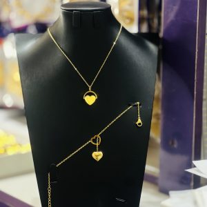 Heart steel necklace combo