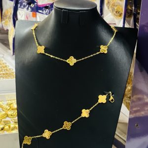 Big v steel necklace combo