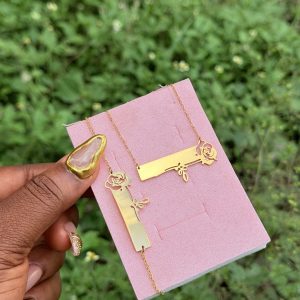 Engraved rose steel combo