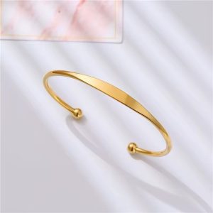 Engraved Gold unisex bracelet 002