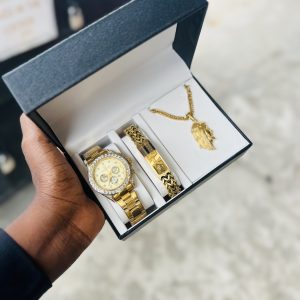 Chaxigo stone gold watch combo