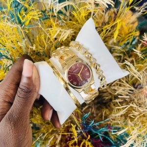 Timetti gold red face  watch combo