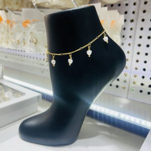 Love pearl gold anklet
