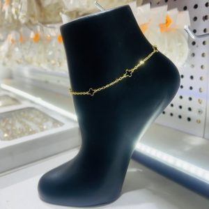 Black flower anklet