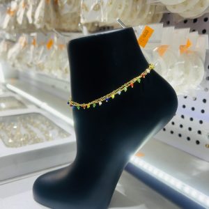 Bead gold coloured anklet
