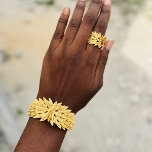 Gold sunshine bracelet and ring