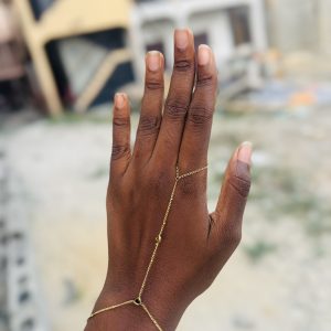 Gold black bracelet & ring