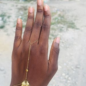 Gold butterfly bracelet and ring
