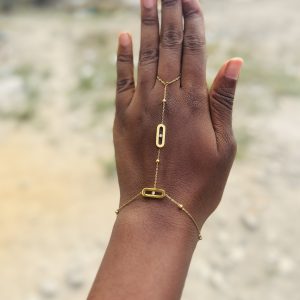 Oval stone bracelet & ring