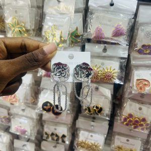 Silver flower earrings