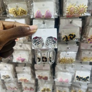 Silver flower earrings