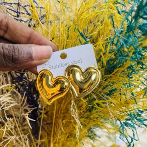 Gold bold love earrinngs