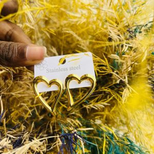 Big open love earrings