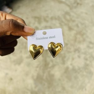 Big gold love earrings