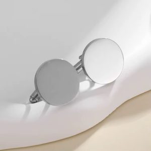 Silver circle blank cufflinks