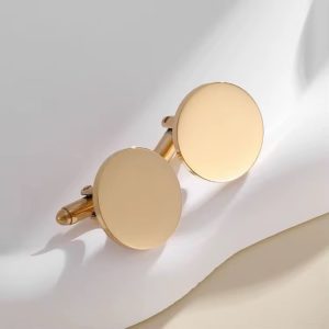 Gold circle blank cufflinks