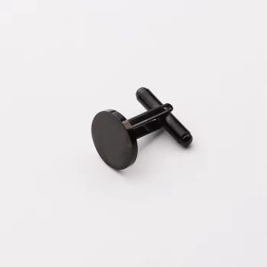 Black circle engraved cufflinks