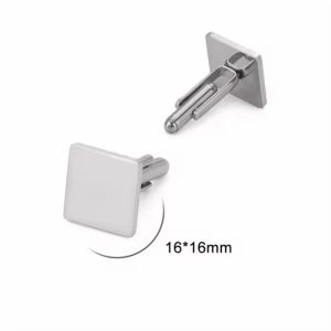Silver square engraved cufflinks