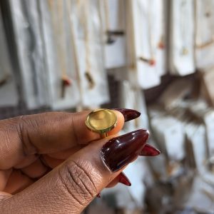 Gold medium circle engraved cufflinks