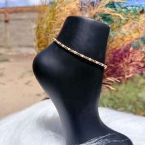 Cz cut ball anklet