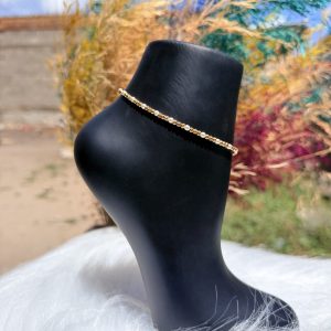 Cz cut ball anklet