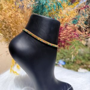 Double multi colored anklet